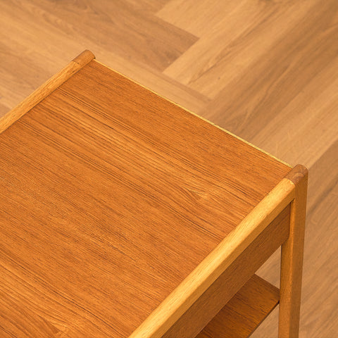 Swedish bedside tables in teak and oak