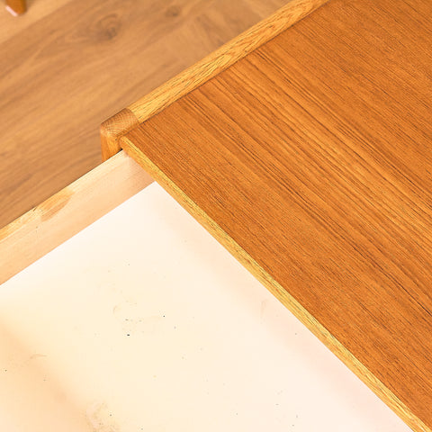 Swedish bedside tables in teak and oak
