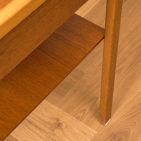 Swedish bedside tables in teak and oak
