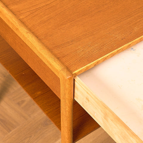 Swedish bedside tables in teak and oak