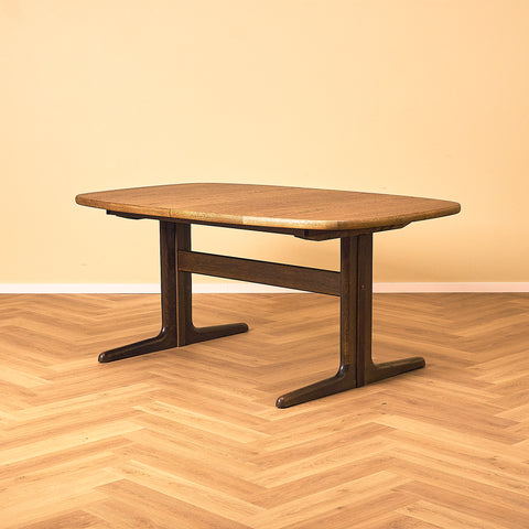 Danish oval dining table in smoked oak by Skovby