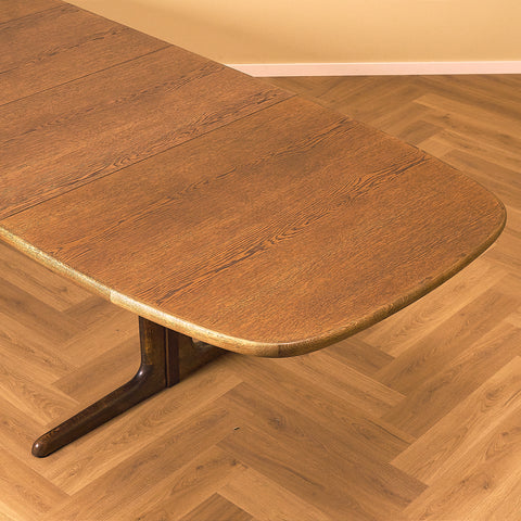 Danish oval dining table in smoked oak by Skovby