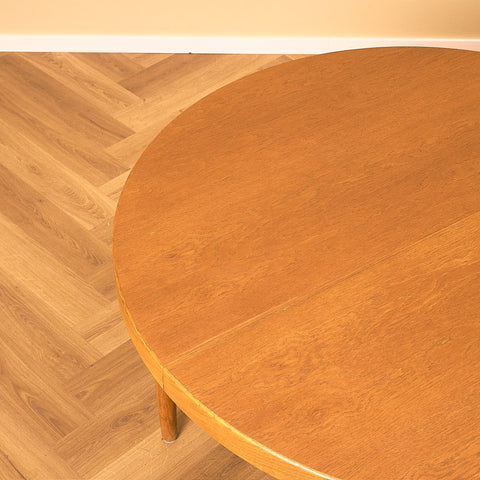 Round Oak Dining Table by Willy Schou Andersen