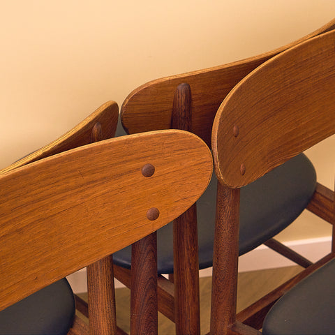 Danish Teak and Walnut Dining Chairs