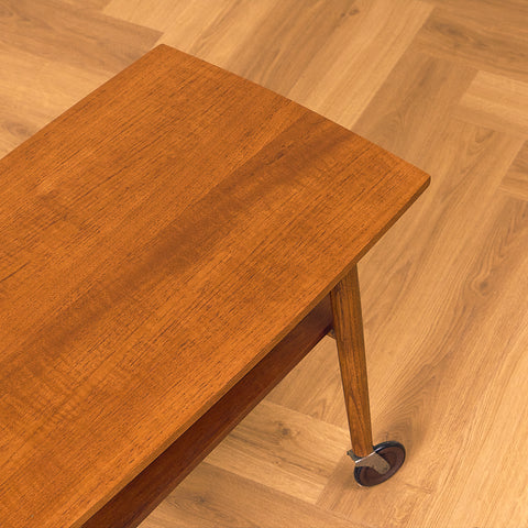 Swedish side table in teak and oak