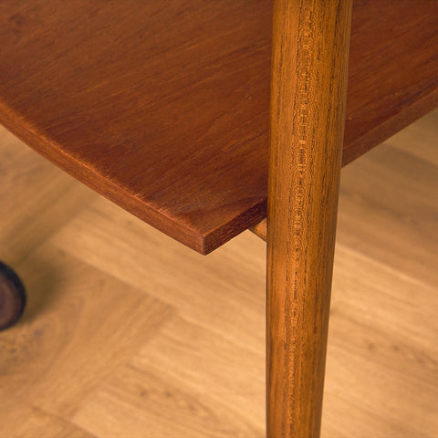 Swedish side table in teak and oak