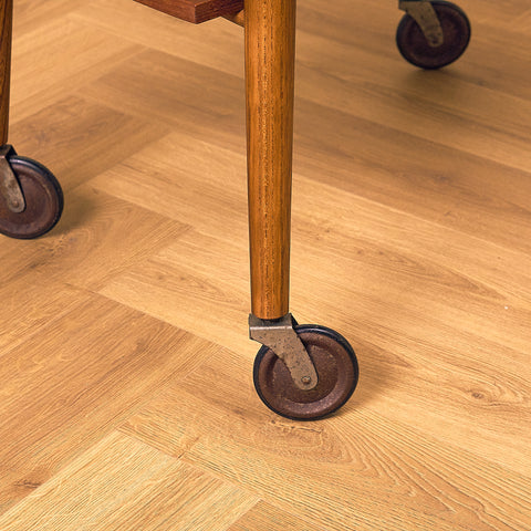Swedish side table in teak and oak