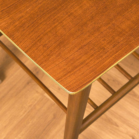 Swedish side table in teak and beech