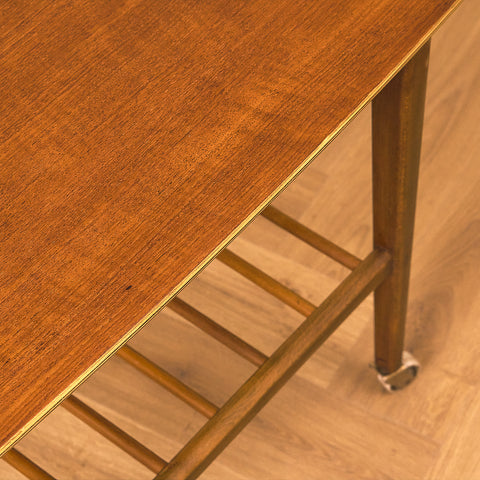 Swedish side table in teak and beech