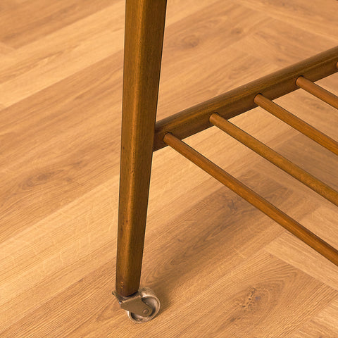 Swedish side table in teak and beech