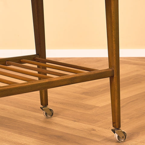 Swedish side table in teak and beech