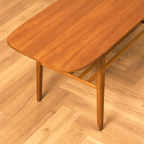 Swedish coffee table in teak and oak