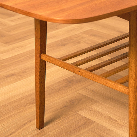 Swedish coffee table in teak and oak