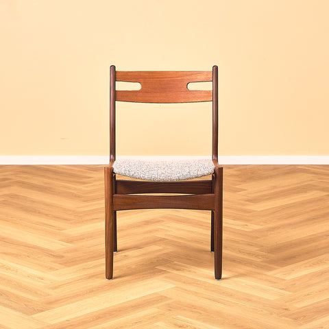 Danish dining chairs in teak and walnut