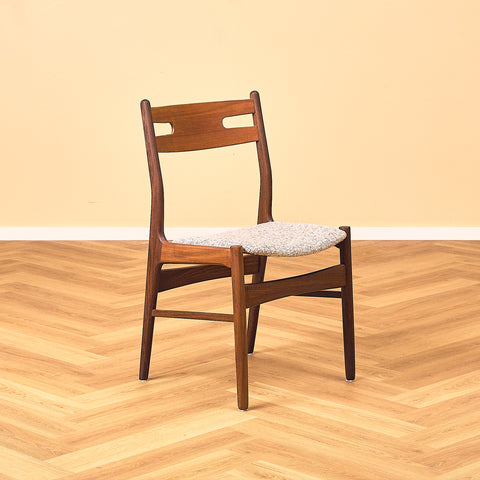 Danish dining chairs in teak and walnut