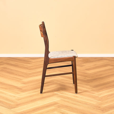 Danish dining chairs in teak and walnut