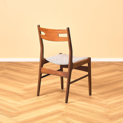 Danish dining chairs in teak and walnut