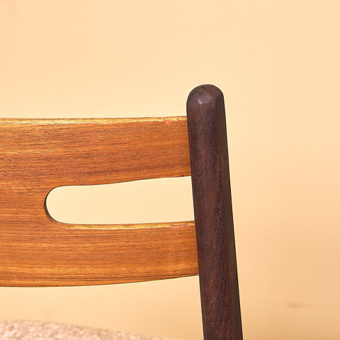 Danish dining chairs in teak and walnut