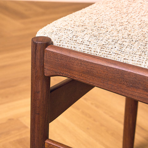 Danish dining chairs in teak and walnut