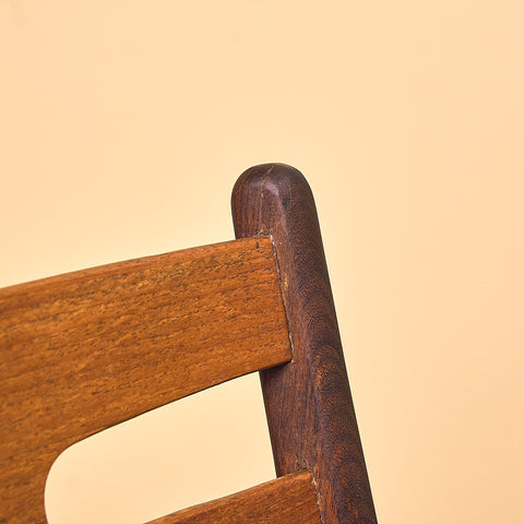 Danish dining chairs in teak and walnut