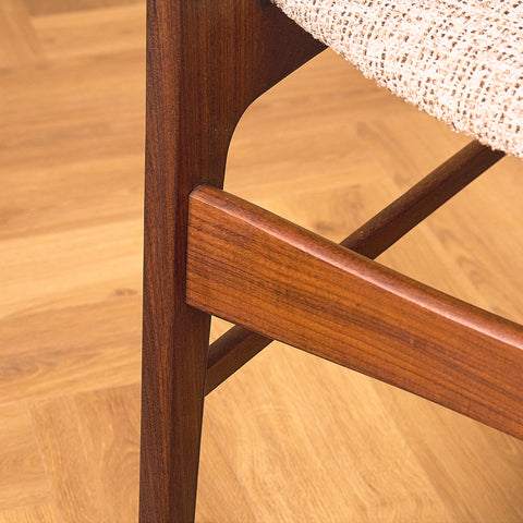 Danish dining chairs in teak and walnut