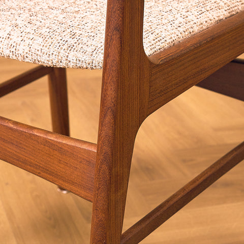Danish dining chairs in teak and walnut