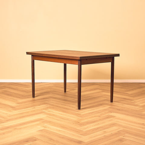 Extendable Teak and Walnut Dining Table