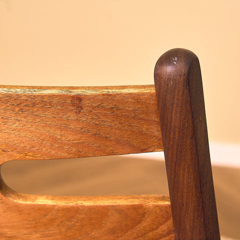 Danish dining chairs in teak and walnut