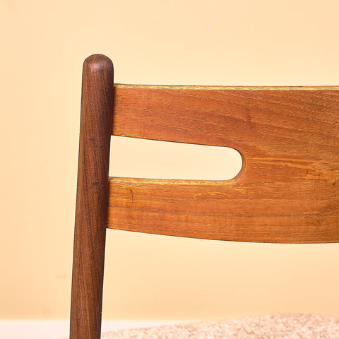 Danish dining chairs in teak and walnut