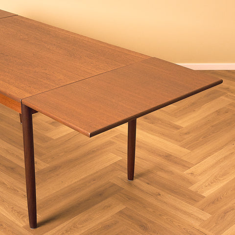 Extendable Teak and Walnut Dining Table