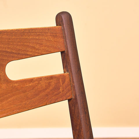 Danish dining chairs in teak and walnut