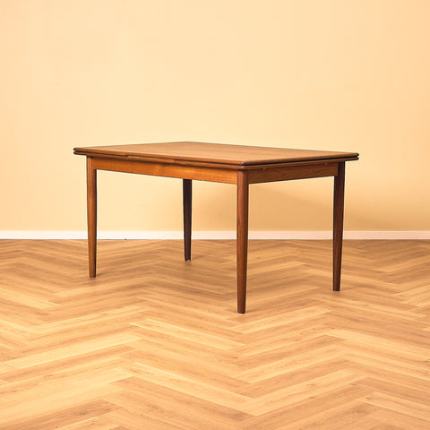 Teak and Walnut Dining Table with Pull-out Leaves