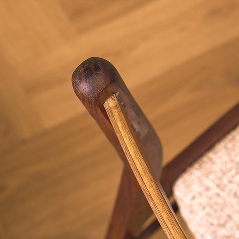 Danish dining chairs in teak and walnut