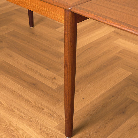 Teak and Walnut Dining Table with Pull-out Leaves