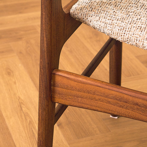 Danish dining chairs in teak and walnut
