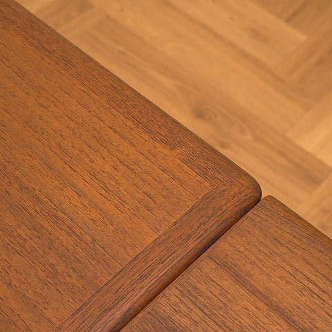 Teak and Walnut Dining Table with Pull-out Leaves