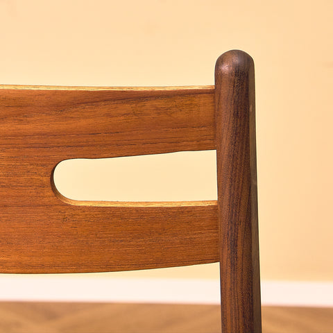 Danish dining chairs in teak and walnut