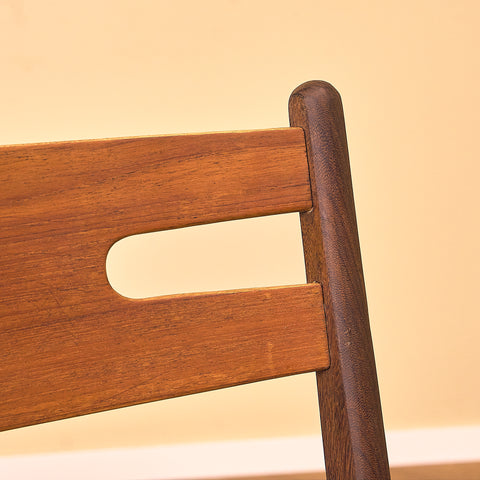 Danish dining chairs in teak and walnut