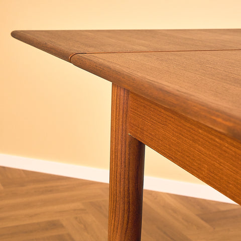 Teak and Walnut Dining Table with Pull-out Leaves