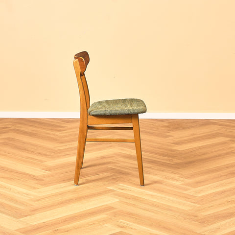 Danish dining chairs in teak/oak and beech by Farstrup