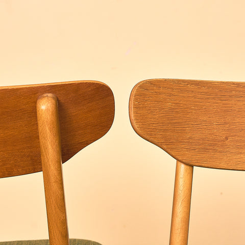 Danish dining chairs in teak/oak and beech by Farstrup
