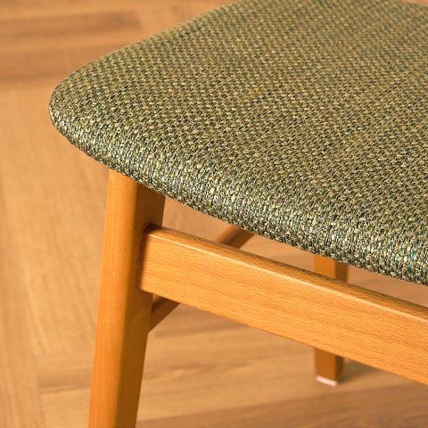 Danish dining chairs in teak/oak and beech by Farstrup