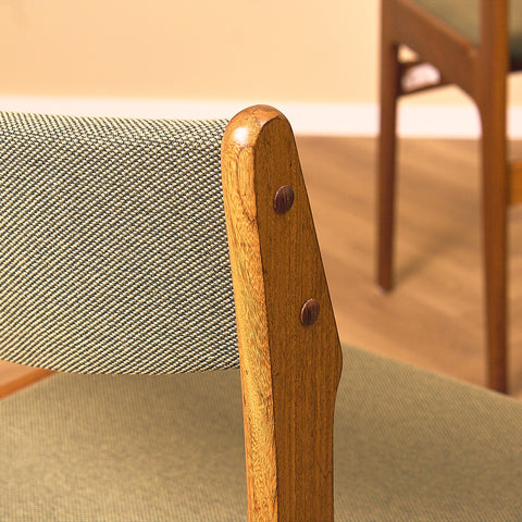 Danish dining chairs in walnut by Erik Buch for Nova Stolefabrik