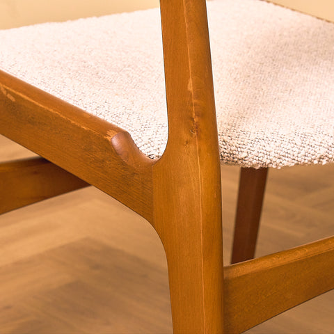 Danish set of 8 dining chairs in beech by Erik Buch for Nova Stolefabrik