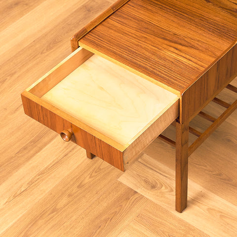 Swedish bedside table in teak and oak