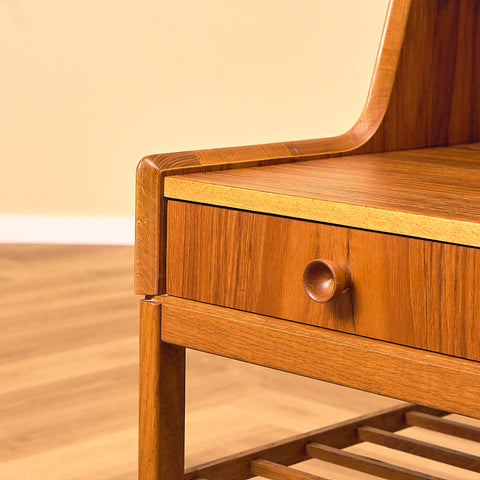 Swedish bedside table in teak and oak
