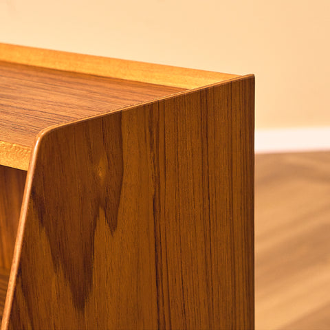 Swedish bedside table in teak and oak
