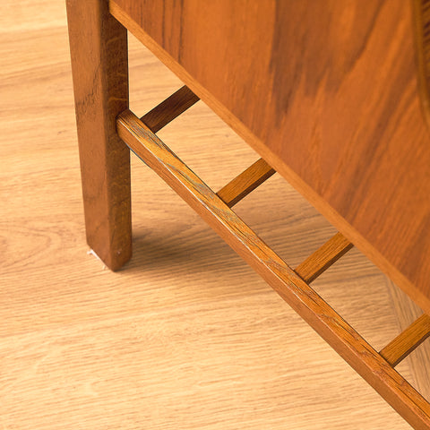 Swedish bedside table in teak and oak
