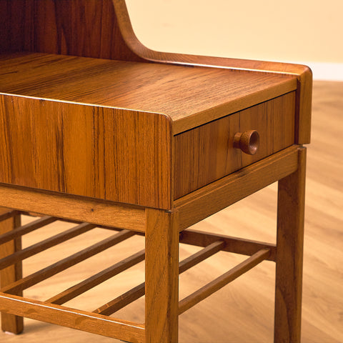 Swedish bedside table in teak and oak