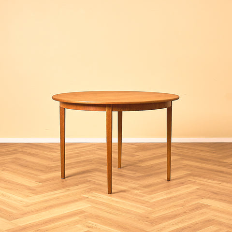 Swedish round dining table in teak